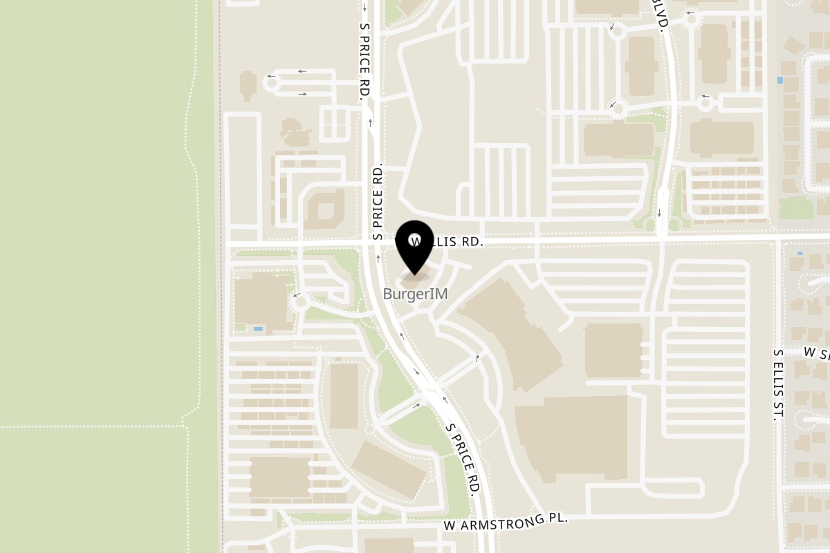 Map showing the location of Jefe's Cantina + Cocina on 1515 S Price Rd Suite 5 in Chandler